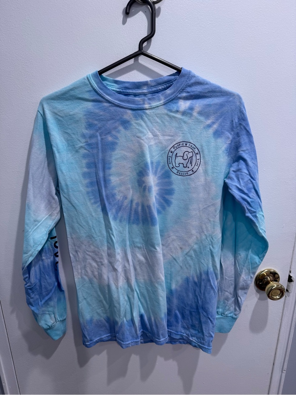 Blue Tie-Dye Long Sleeve Tee puppie love brand